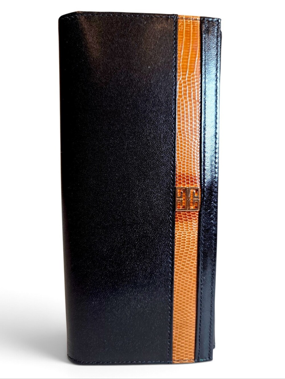 Givenchy Black and Tan Leather Travel Wallet - Classic Vintage